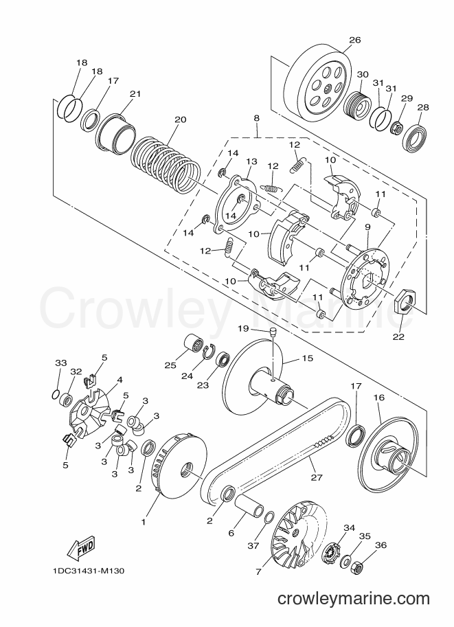 2013 Scooter AT125FC - AT125FC (1DC3) [010] - CLUTCH