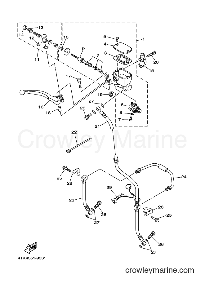 2000 Street Bike TDM850 - TDM850 (4TX6) [080] - FRONT MASTER CYLINDER