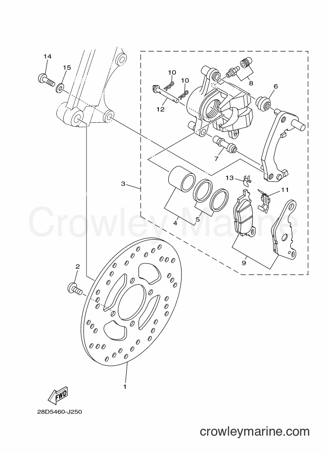 2011 Scooter AL115S - AL115S (28D8) [010] - FRONT BRAKE CALIPER 2