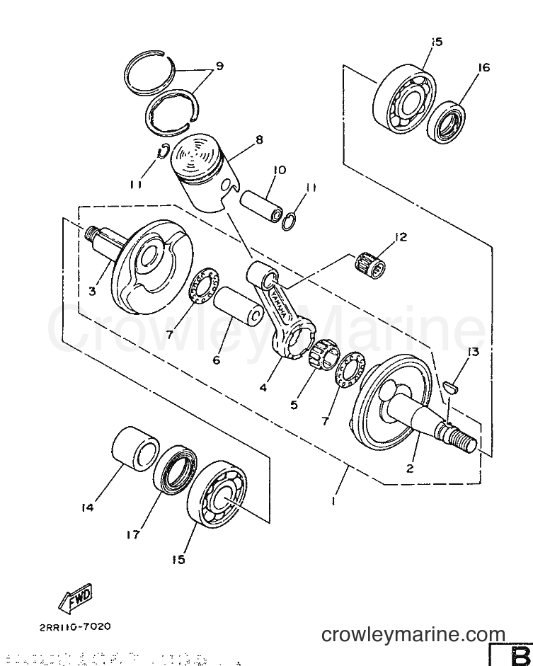 1990 Sport Bike YSR50 - YSR50 (3FD7) [010] - CRANKSHAFT & PISTON