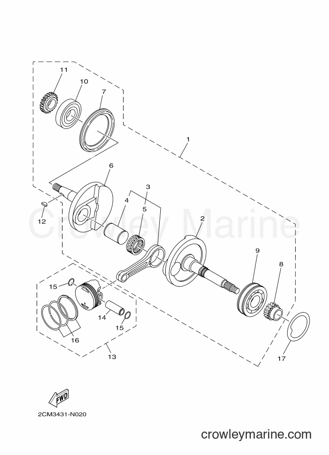 Yamaha Motors MW125A (2CMS) [020] - CRANKSHAFT & PISTON