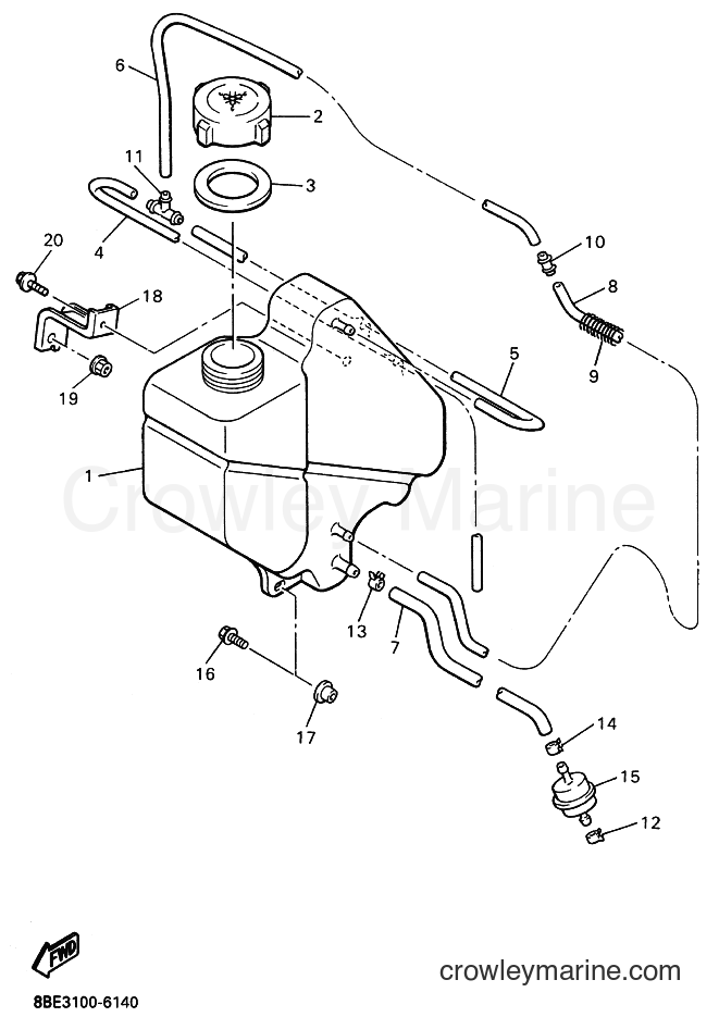 2000 Snowmobile CS340E - CS340E (8BE7) [020] - OIL TANK