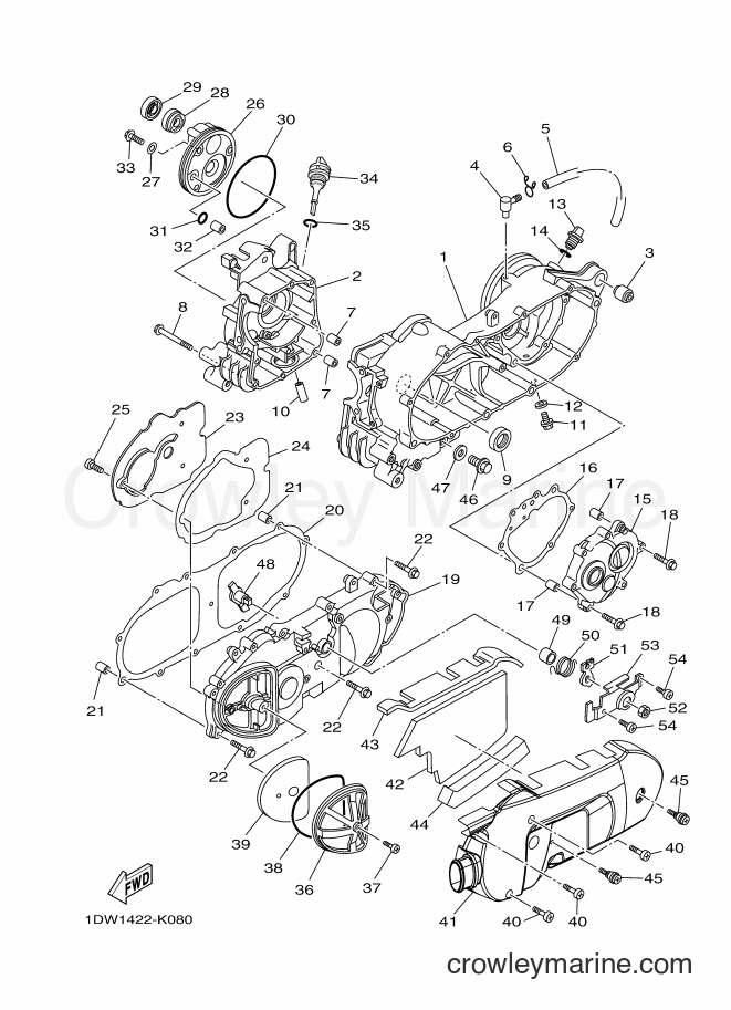 Yamaha Motors XC100N (1DW1) [010] - CRANKCASE