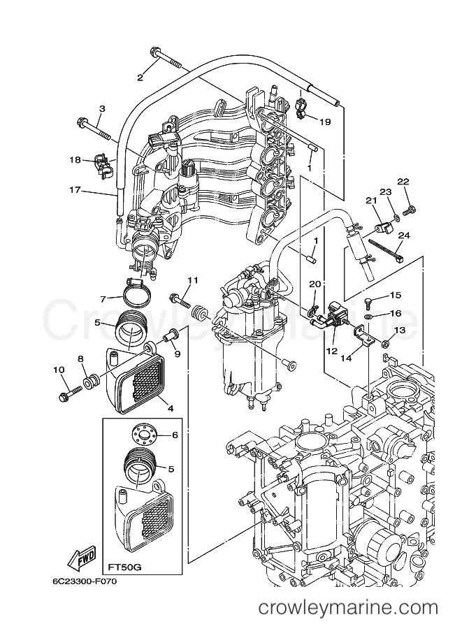 Yamaha Motors FT50GETL (6C23) [080] - INTAKE 2