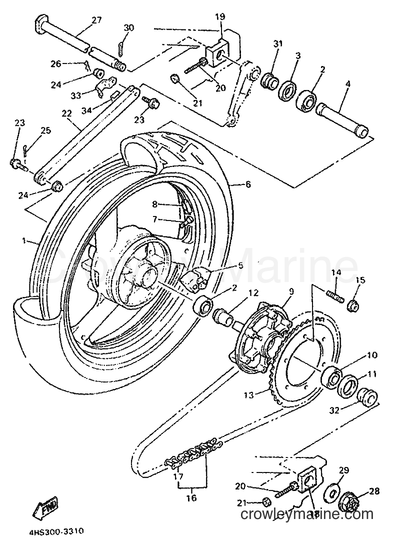 Yamaha Motors YZF750SP (4JA1) [010] - REAR WHEEL