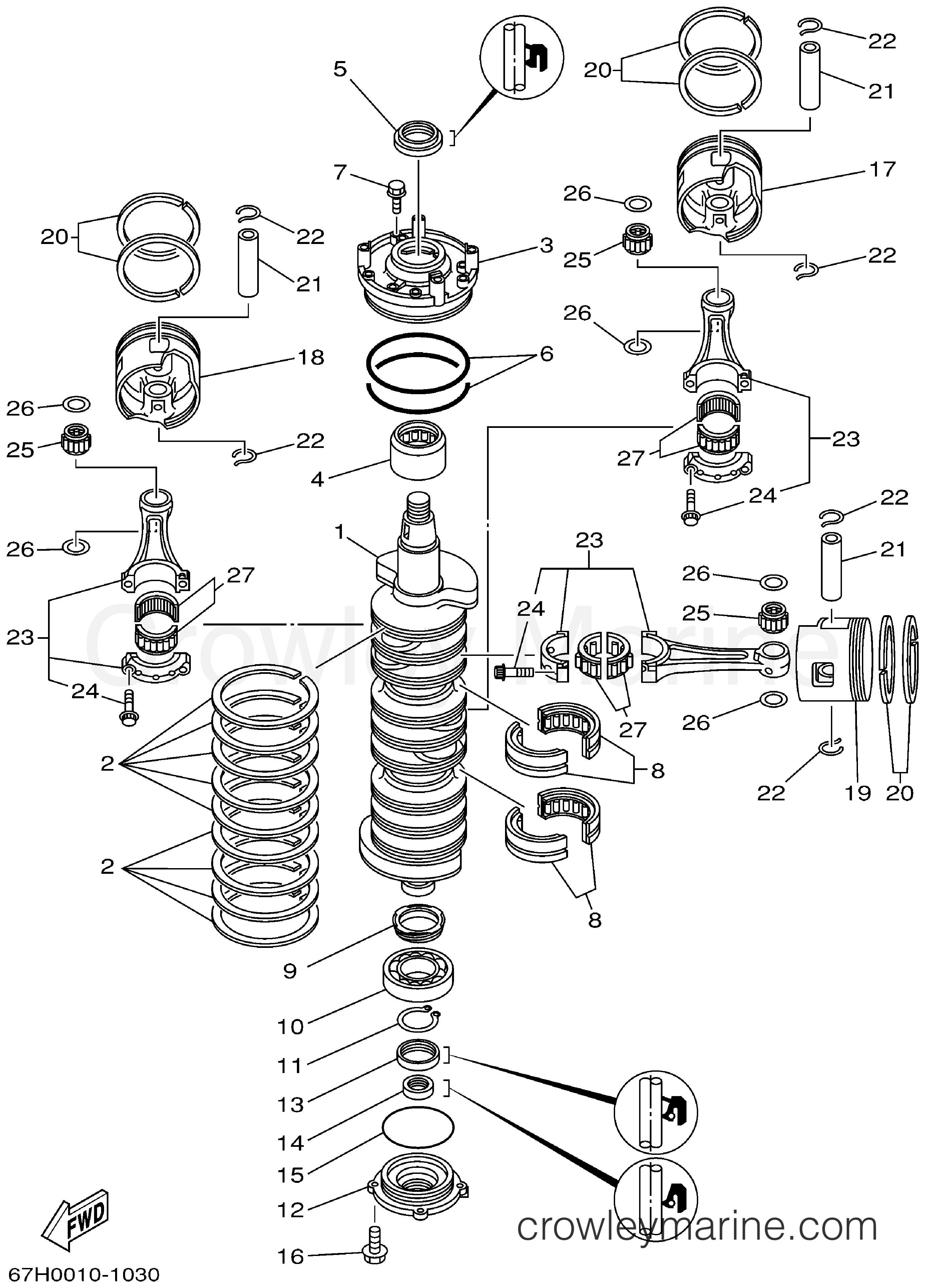 Yamaha Motors SX200TXRA - CRANKSHAFT PISTON