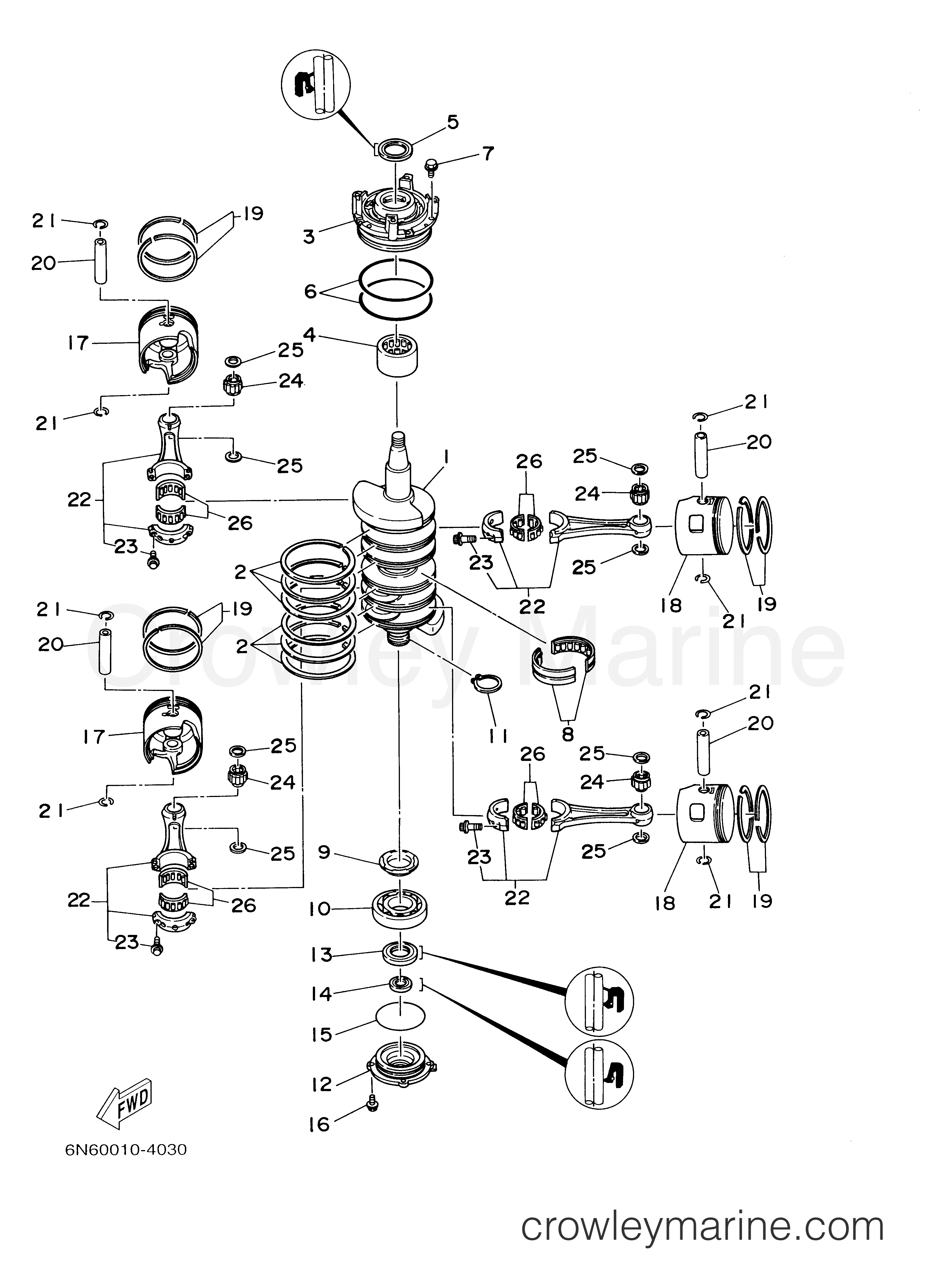 Yamaha Motors L130TXRZ - CRANKSHAFT PISTON