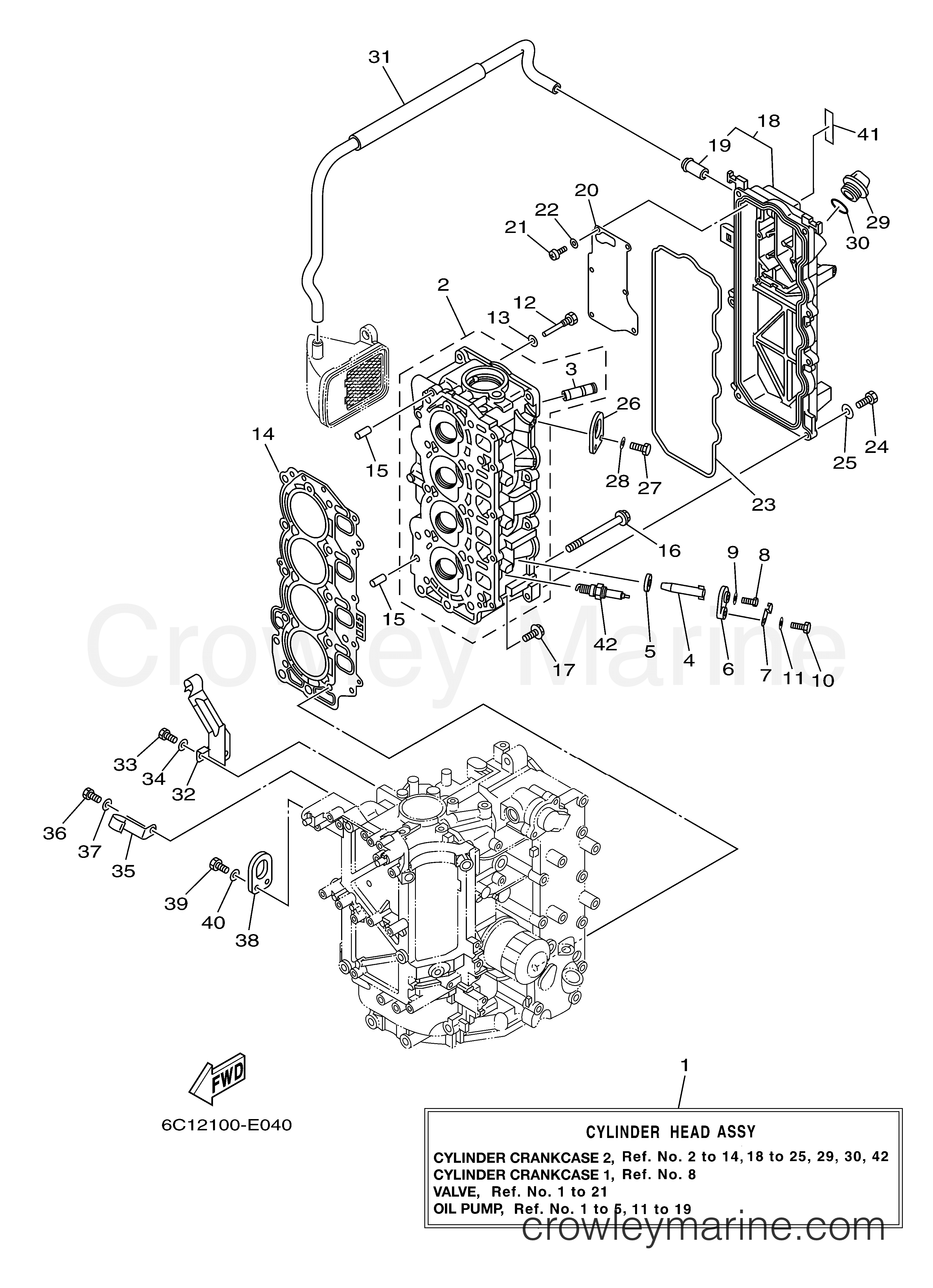 Yamaha Motors F60TLR - CYLINDER CRANKCASE 2