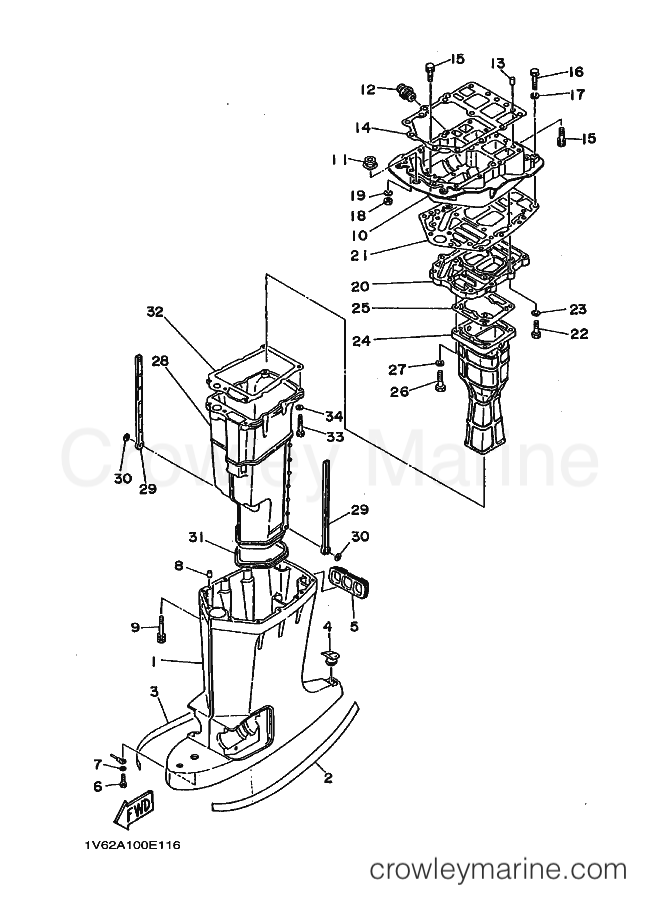 Yamaha Motors P115TRV (62A0) [020] - UPPER CASING