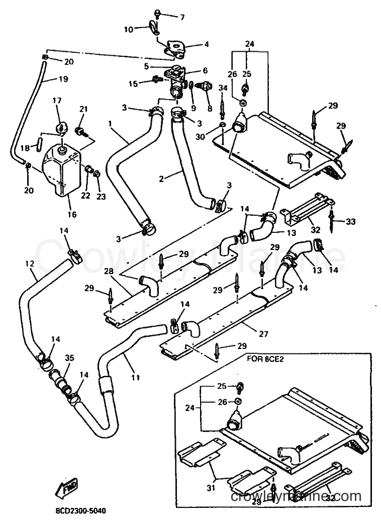 1995 Snowmobile VX600ST - VX600ST (8CE2) [010] - RADIATOR & HOSE