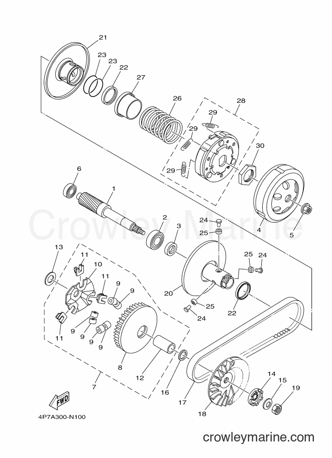 2014 Scooter XC125E - XC125E (4P7A) [010] - CLUTCH