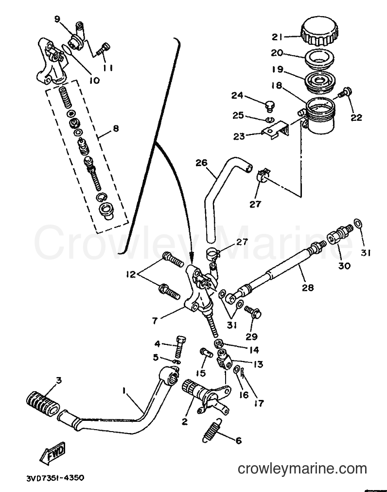 Yamaha Motors TDM850 (4CF4) [999] - REAR MASTER CYLINDER