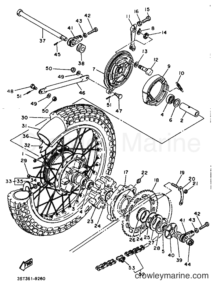 Yamaha Motors XT500 (3BH3) [999] - REAR WHEEL