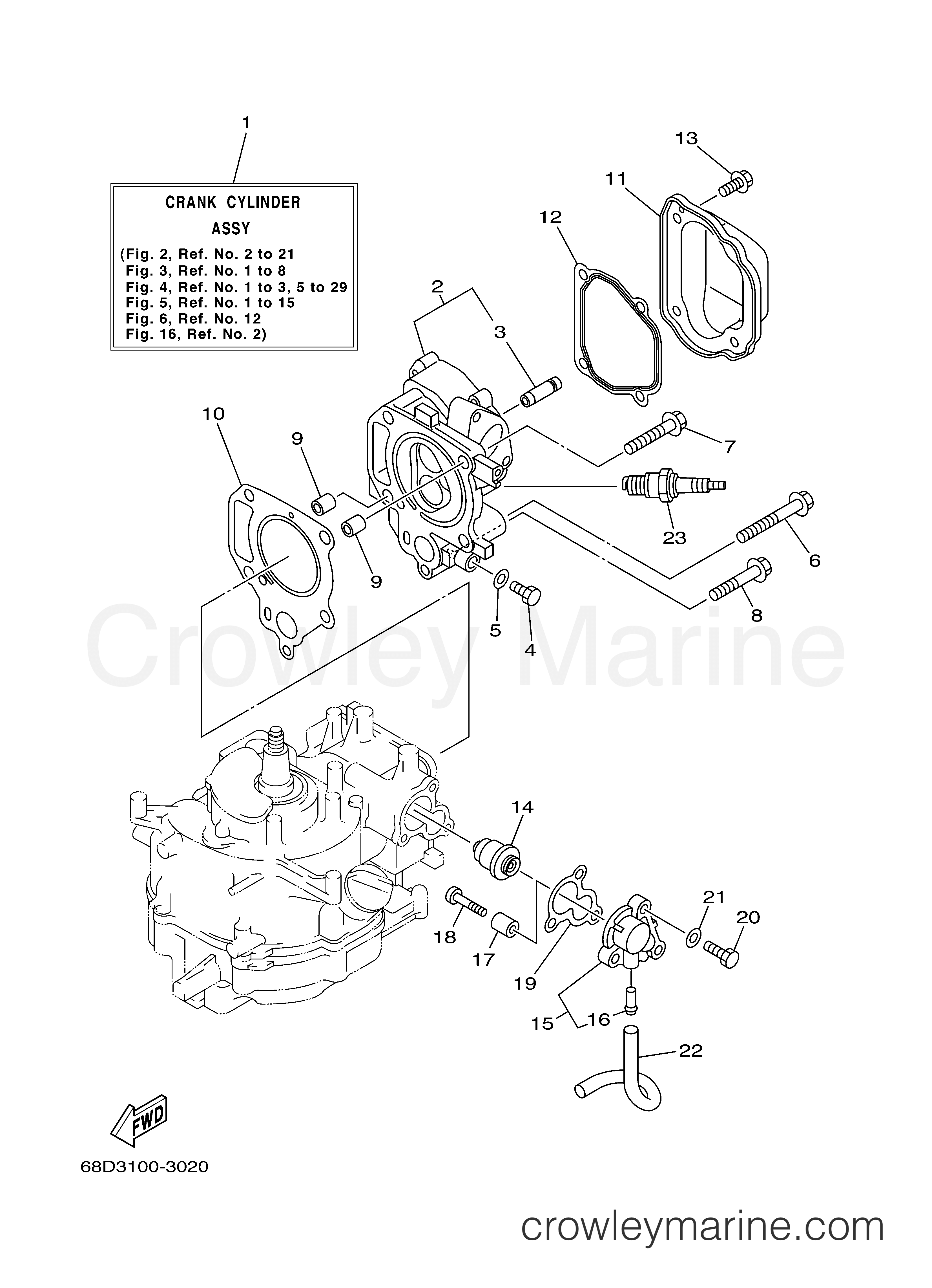 Yamaha Motors F4MSHB - CYLINDER CRANKCASE 1