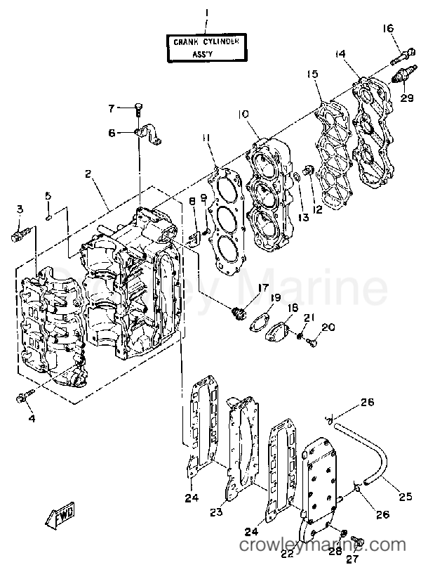 Yamaha Motors 40SG - CRANKCASE CYLINDER