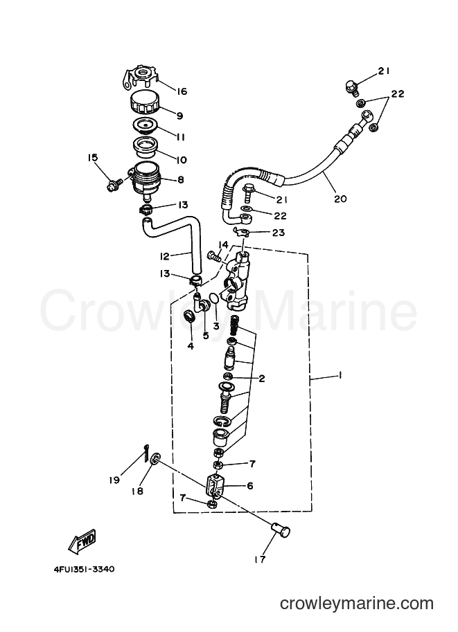 2002 Dirt Bike TDR125 - TDR125 (5ANB) [010] - REAR MASTER CYLINDER