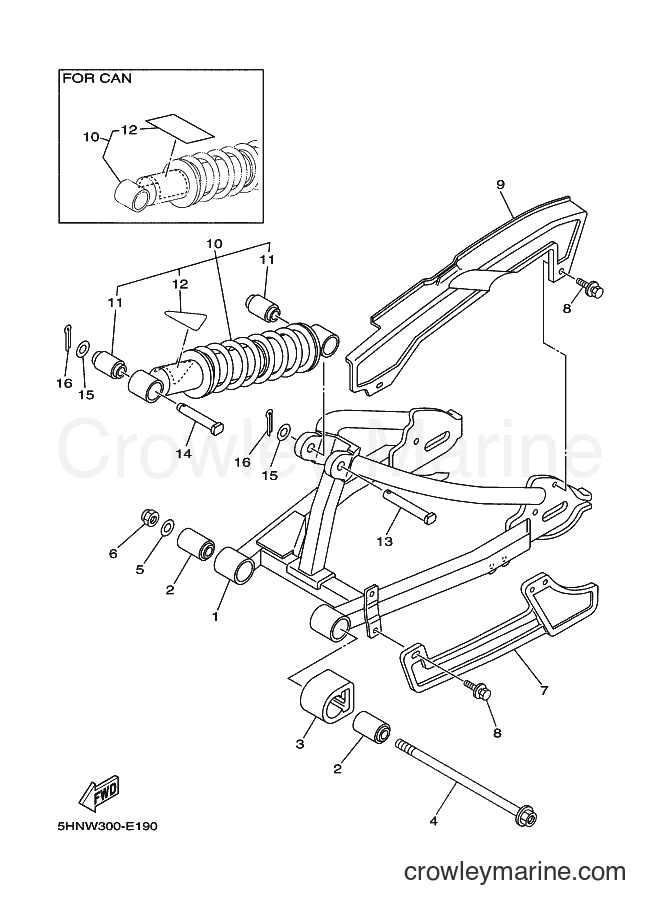 Yamaha Motors TT-R90 (3P25) [010] - REAR ARM & SUSPENSION