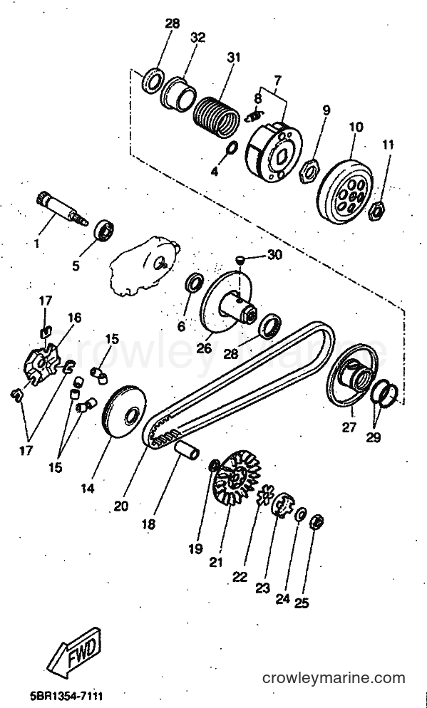 1998 Scooter YQ50 - YQ50 (5DR3) [999] - CLUTCH