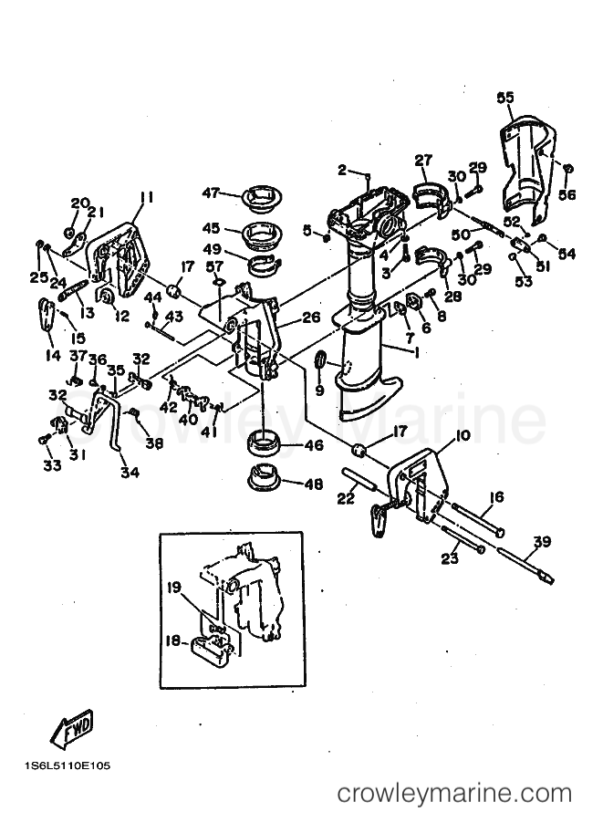 Yamaha Motors 3MSH (6L50) [010] - UPPER CASING & BRACKET