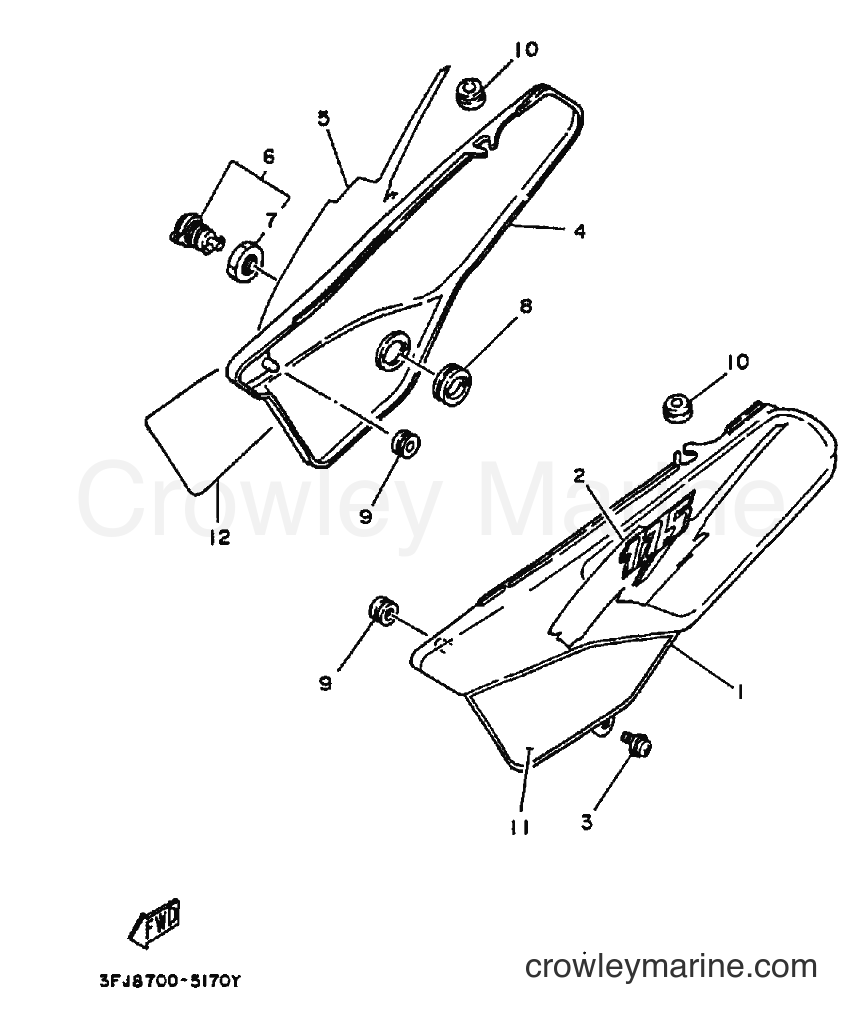 1995 Dirt Bike DT175 - DT175 (3FJ8) [010] - SIDE COVER