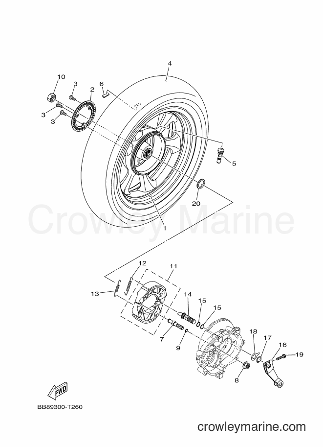 2018 Scooter MWS150-A - MWS150-A (BB89) [010] - REAR WHEEL