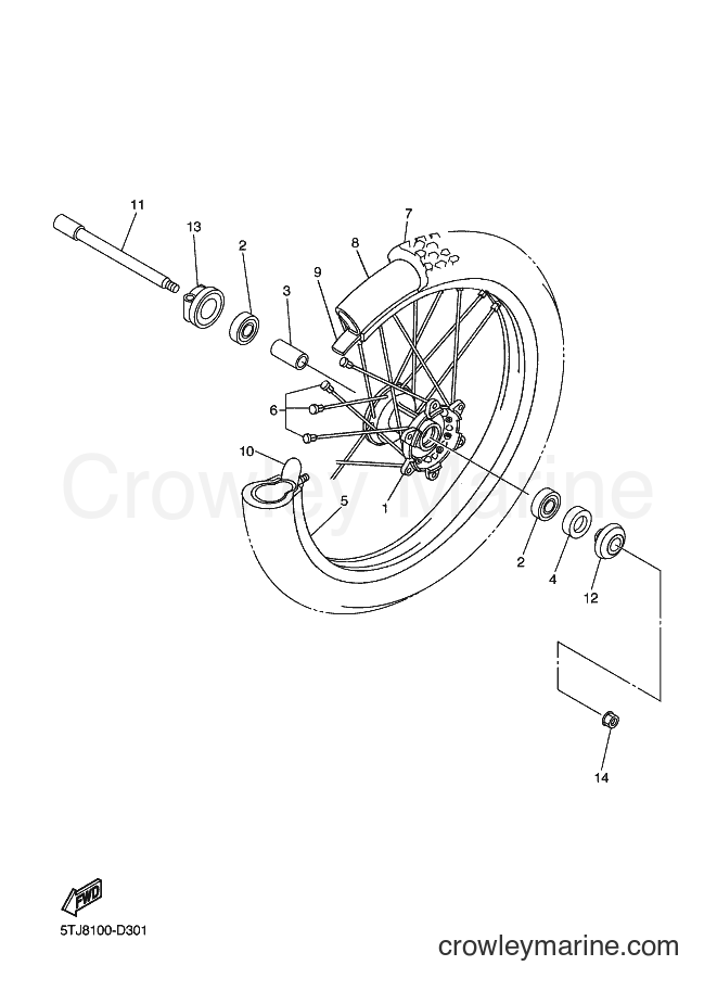 2005 Dirt Bike WR250F - WR250F (5UMA) [020] - FRONT WHEEL