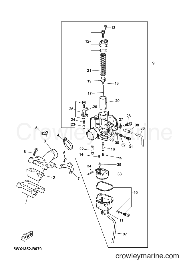 2004 Scooter TZR50 - TZR50 (5WX6) [030] - CARBURETOR