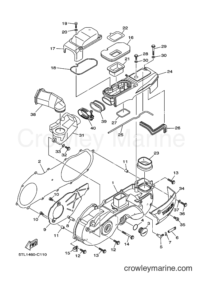 2004 Scooter AL115 - AL115 (5WP2) [010] - CRANKCASE COVER 1