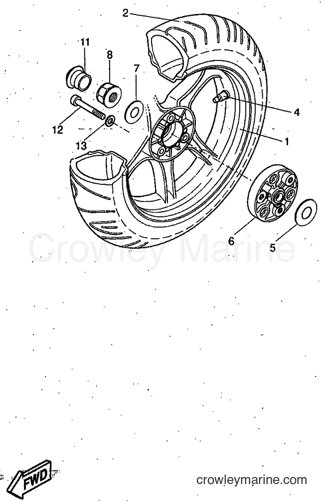 1997 Scooter YQ50 - YQ50 (5CK1) [999] - REAR WHEEL