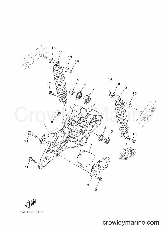 2014 Scooter AT125FC - AT125FC (1DB8) [010] - REAR ARM & SUSPENSION