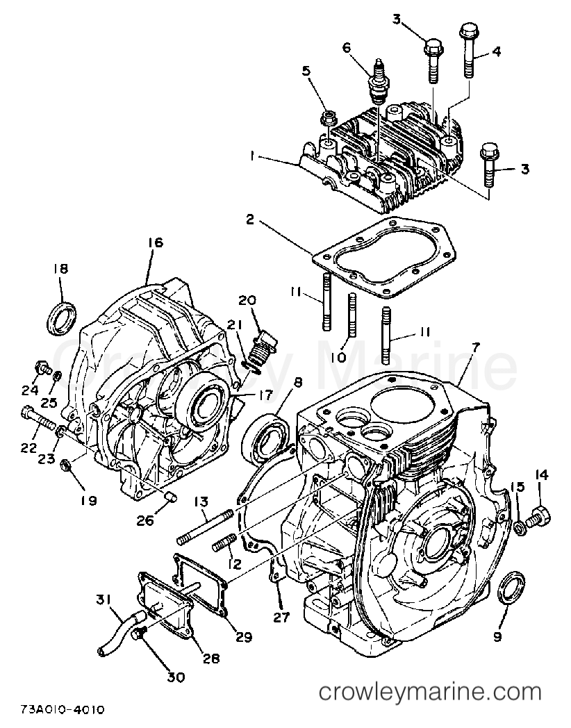 Yamaha Motors EC4000DV - CYLINDER CRANKCASE EC5000DV E