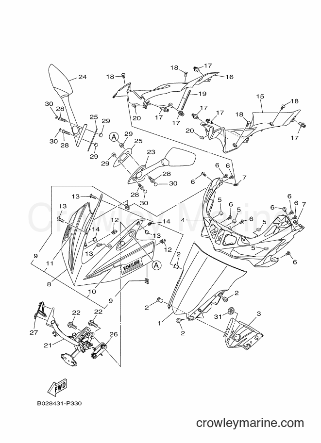 2015 Sport Bike YZF-R3A - YZF-R3A (B028) [010] - WINDSHIELD