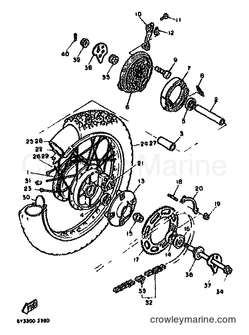 1982 Dirt Bike XT550 - XT550 (5Y3) [999] - REAR WHEEL