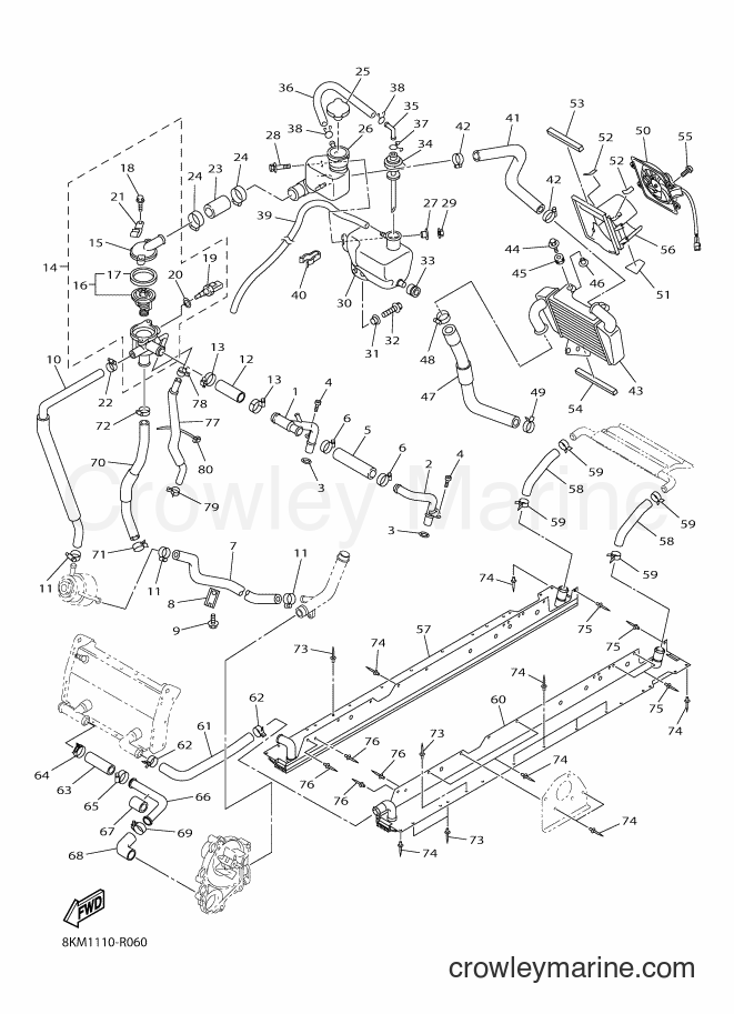 2017 Snowmobile RX10R - RX10R (8KM2) [020] - RADIATOR & HOSE
