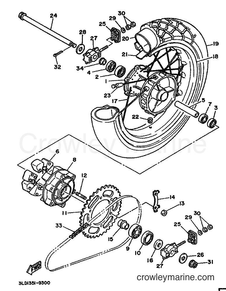 Yamaha Motors XTZ750 (3SC2) [999] - REAR WHEEL