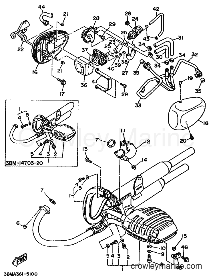 1995 Cruiser XV535S - XV535S (3BMB) [999] - EXHAUST