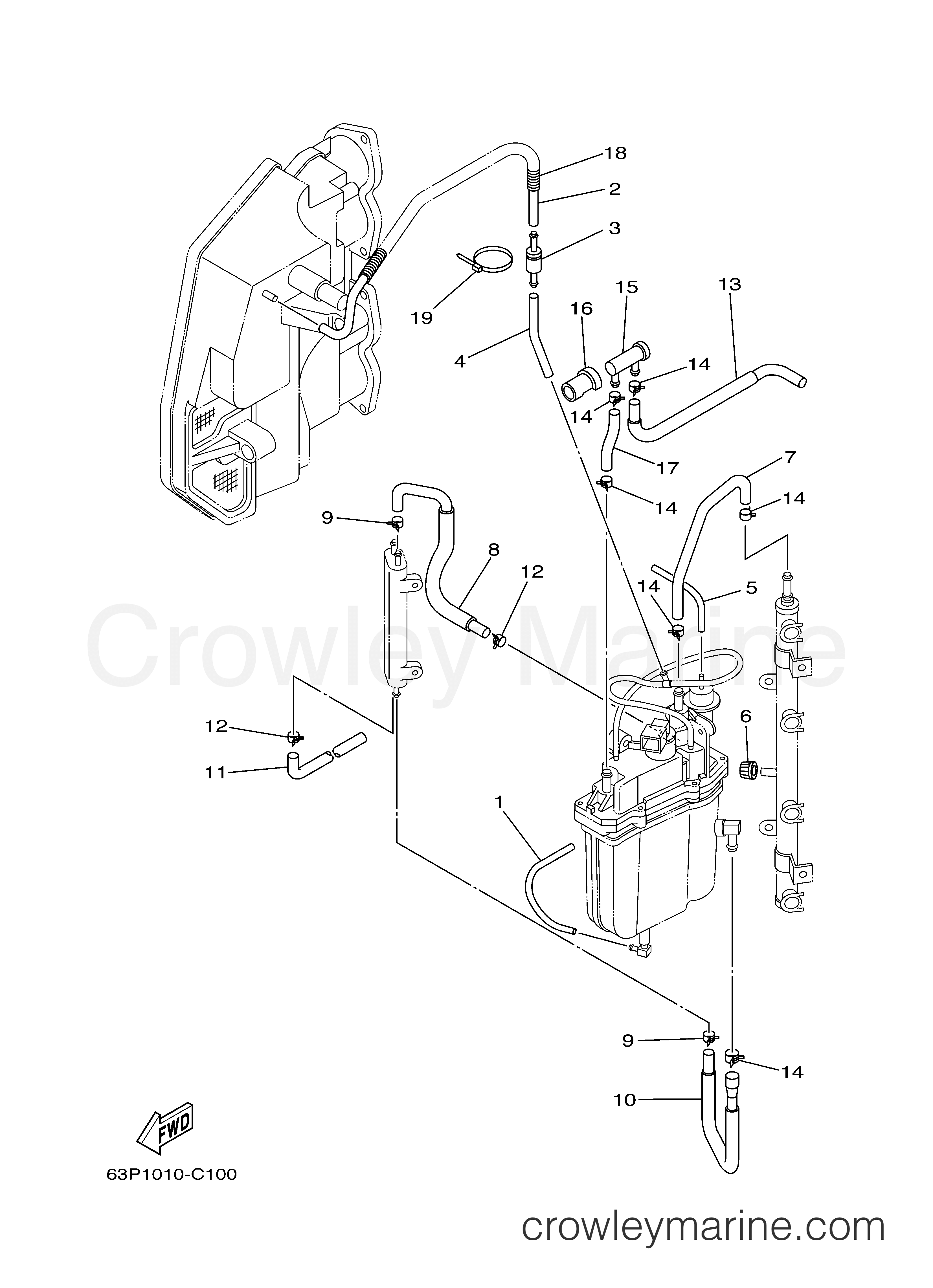 Yamaha Motors F150TXRC - FUEL INJECTION PUMP 2