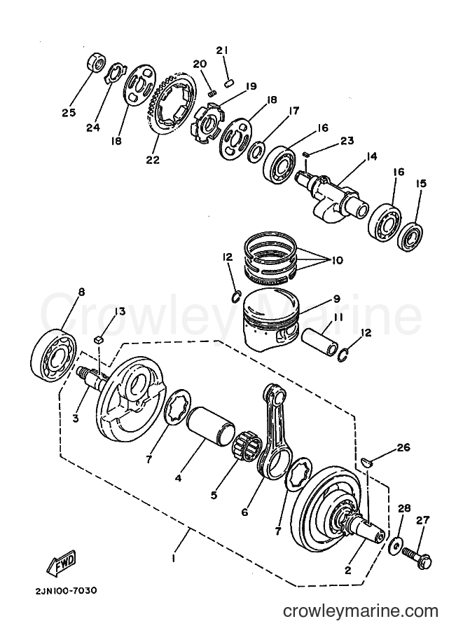 1988 Dirt Bike BW350 - BW350 (2JN0) [010] - CRANKSHAFT & PISTON