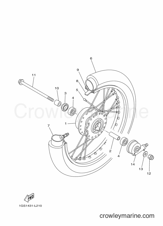 2013 Scooter AF115S - AF115S (20BA) [010] - FRONT WHEEL