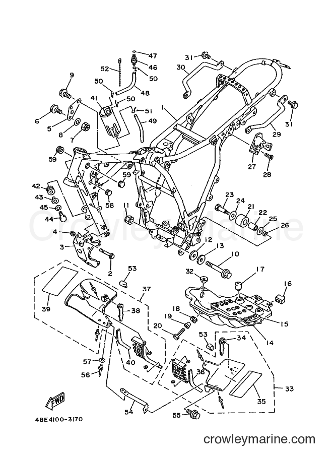1993 Dirt Bike XT225 - XT225 (4BE6) [010] - FRAME