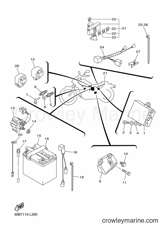 Yamaha Motors XV250 (46BF) [010] - ELECTRICAL 1