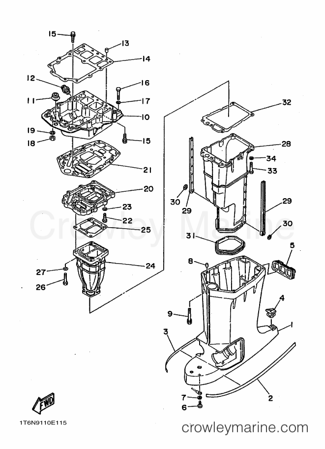 Yamaha Motors 150DETO (6N9) [020] - UPPER CASING