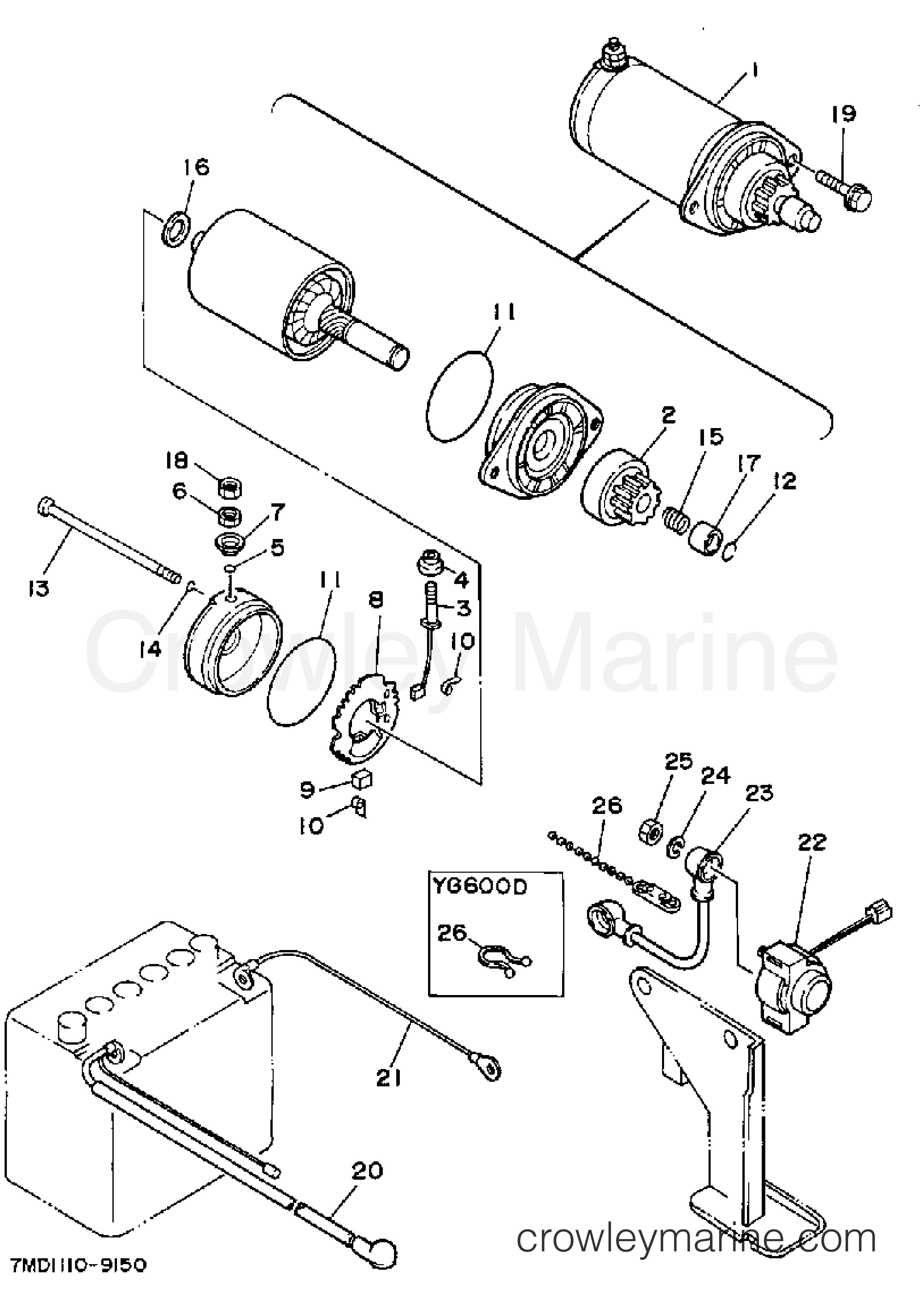 Yamaha Motors YG600D - STARTING MOTOR YG600DE