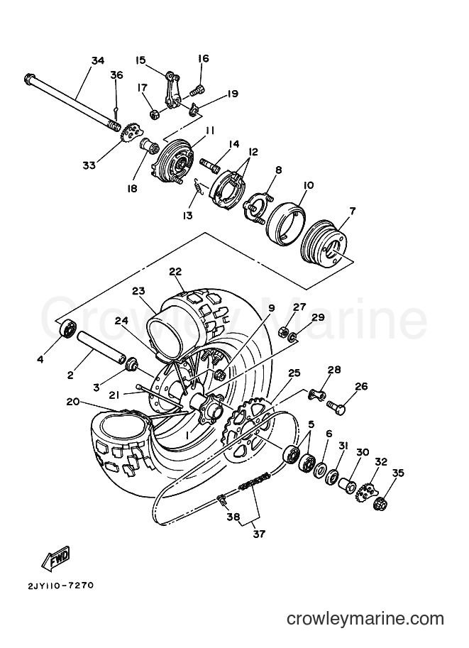 1994 Dirt Bike TW200E - TW200E (3AWK) [010] - REAR WHEEL