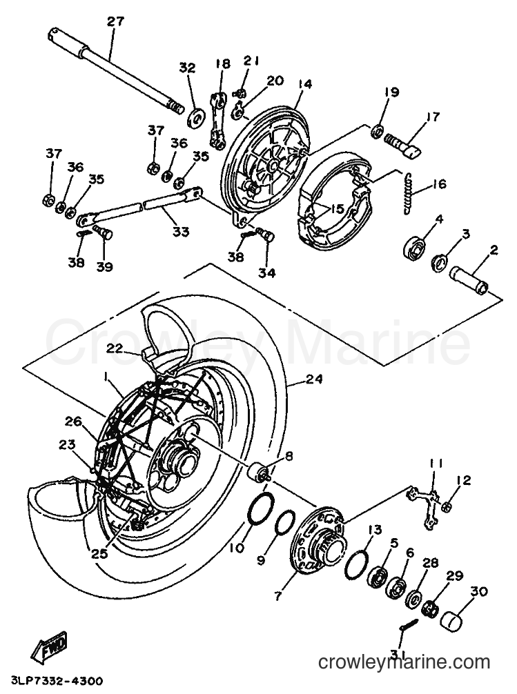 1997 Cruiser XV1100 - XV1100 (3LPE) [010] - REAR WHEEL
