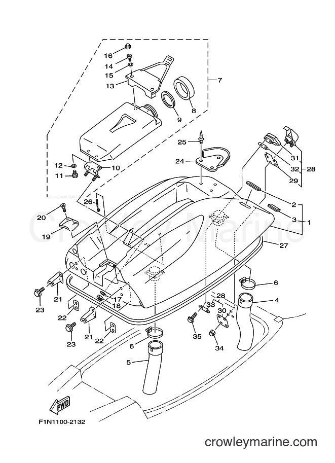 Yamaha Motors ENG FOR SJ700 (F1N) (64VY) [010] - ENGINE HATCH