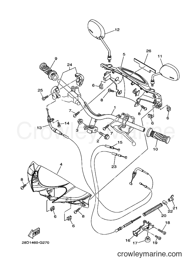 Yamaha Motors AL115C (28DA) [010] - STEERING HANDLE & CABLE