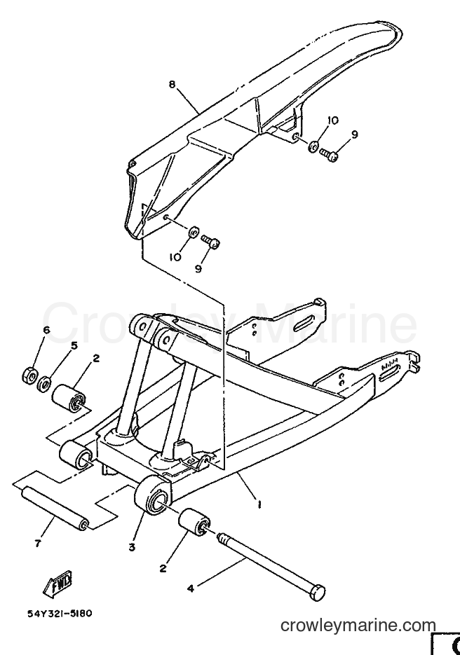 1986 Scooter DT50 - DT50 (54Y) [999] - REAR ARM