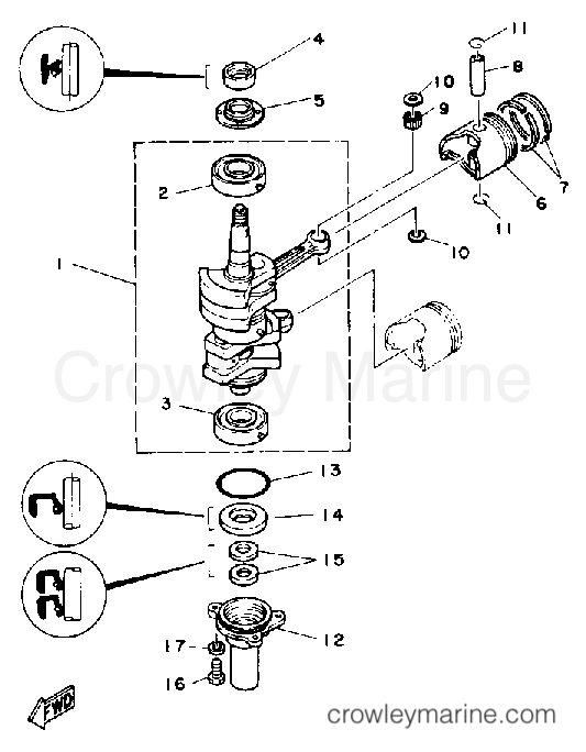 Yamaha Motors 9.9ELHP - CRANK PISTON
