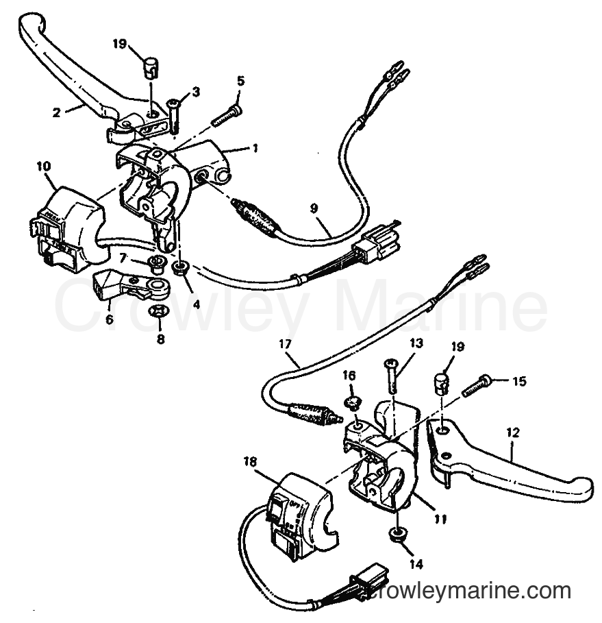 1990 Scooter CW50 - CW50 (3WW1) [999] - HANDLE SWITCH & LEVER